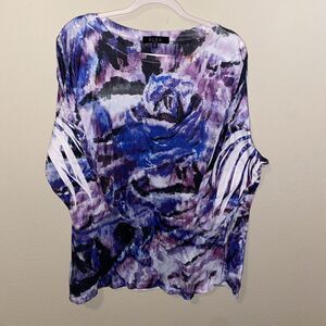 B.L.E.U. Women’s Long Sleeve Shirt Purple Floral